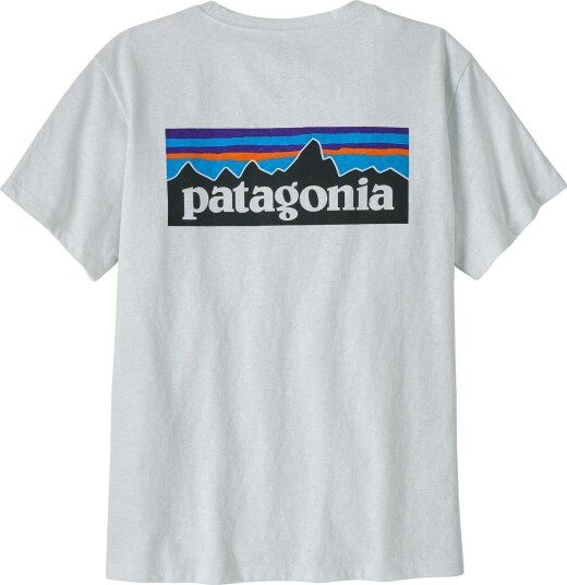 Patagonia P 6 Logo Responsibili Tee Dame Fiber White S