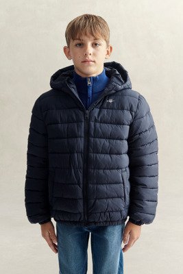Gant Kids Hooded Puffer Jacket Faux Down Fill EVENING BLUE 176
