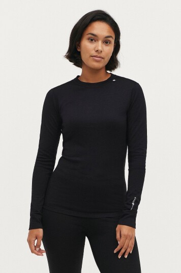 Áhkká Funksjonsgenser Merino Wool LS Tee W Svart