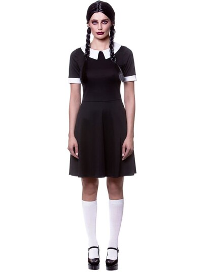 Wicked Costumes Ltd Skummel Skolejente Wednesday XS