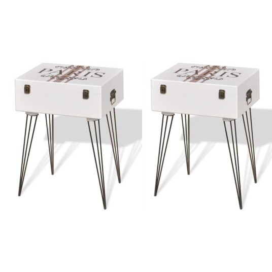 Nattbord 2 stk 40x30x57 cm hvit 8719883554792