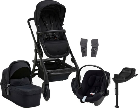 Beemoo Pro Max Duovogn & Cybex Aton B2 i-Size Babybilstol inkl. Base Coffee Black