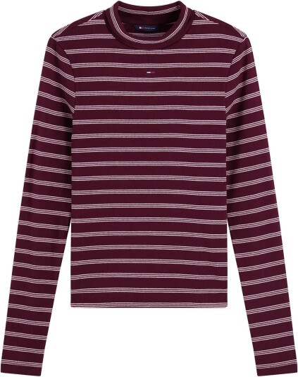 Tommy Jeans Tjw Essential Mock Neck Burgundy L