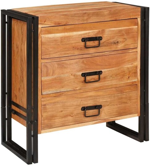 Serviesskap med skuff Brun 66 x 33 x 70 cm heltre akasie