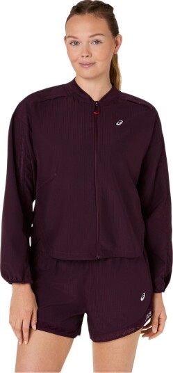 Asics Nagino Run Adjustable Jacket - Burgundy - S Asics Nagino Run Adjustable Jacket - Burgundy - S