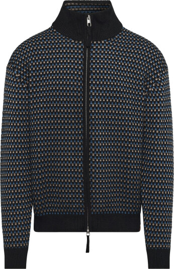 Revolution Zipped Knit Cardigan   Blue   M