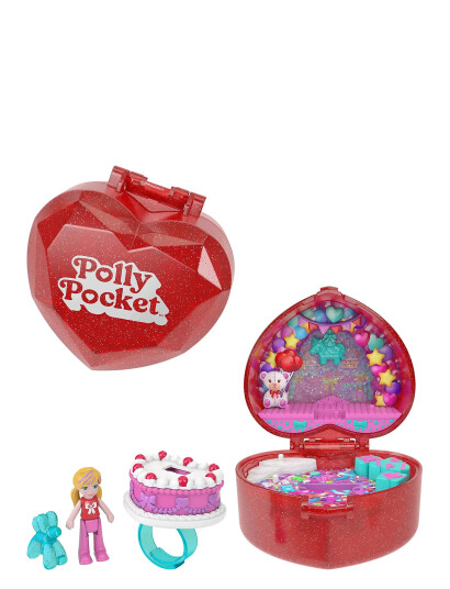 Polly Pocket Kompakt Gaveeske med Kake Figur - Multi Farger