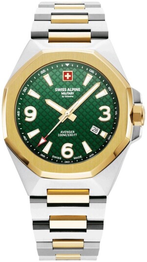 Swiss Alpine Military Herreklokke 7005.1144 Typhoon Grønn/Gulltonet Swiss Alpine Military Herreklokke 7005.1144 Typhoon Grønn/Gulltonet