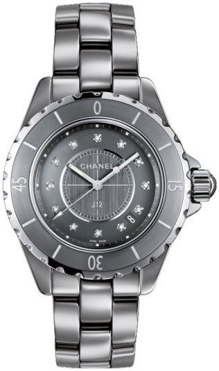Chanel Dameklokke H3241 J12 Grå/Keramik Ø33 mm