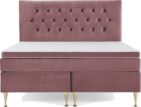 Royal Velvet Kontinentalseng 180x200 cm Rosa Fløyel/Høye Gullben