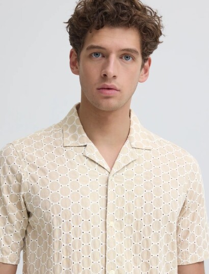 Casual Friday Cfsamwell Ss Aoe Shirt   Beige   L