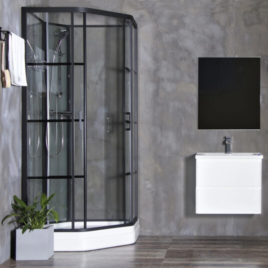Bathlife Betrakta Dusjkabinett 90x90 cm, Sort Matt/Klart Glass Bathlife Betrakta Dusjkabinett 90x90 cm, Sort Matt/Klart Glass
