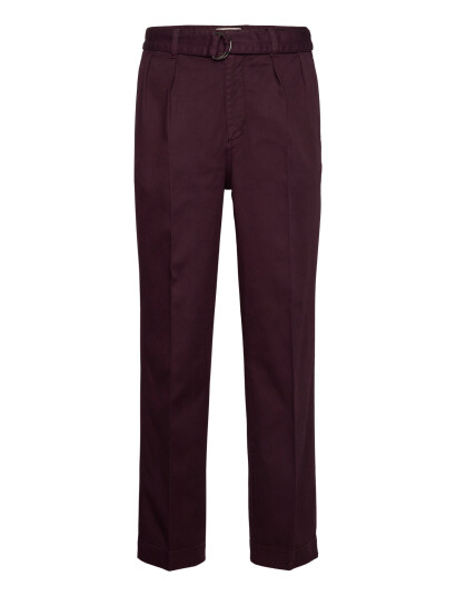 GANT Belted Pleat Chinos - Burgundy - 31