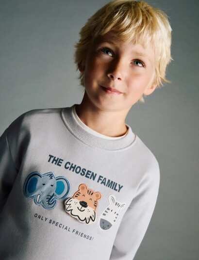 Mango Sweatshirt With Embroidered Animals - Cream - 2-3 Mango Sweatshirt With Embroidered Animals - Cream - 2-3