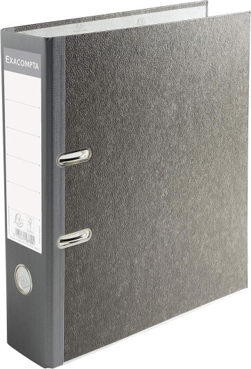Exacompta Premium Touch A4 80 Mm Brevamper Grå Rygg/Grå Marmorert Med Etikett På Ryggen 20 Stk./Eske