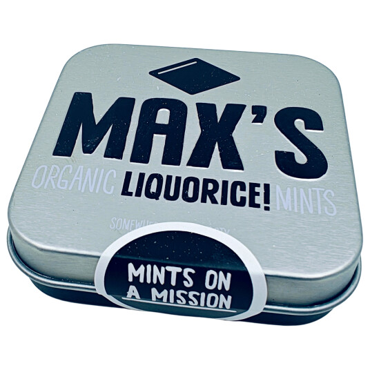 Økologiske myntepastiller MAX"S Lakrisboks 35g Økologiske myntepastiller MAX"S Lakrisboks 35g
