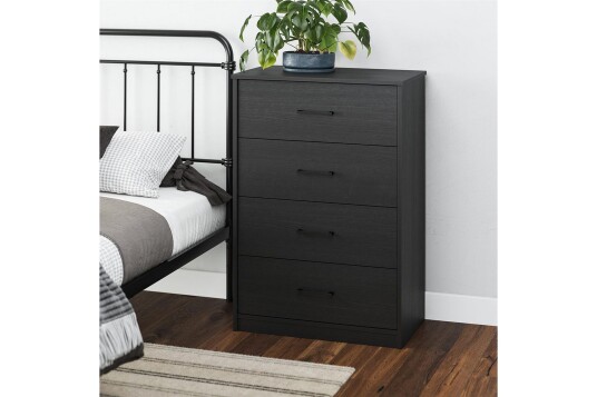 Kommode BrEZ 71x40x102 cm Svart eik 71x40x102 cm Svart eik