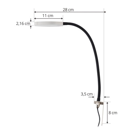 Lindby Flexola LED-leselampe, nikkel, rundt hode