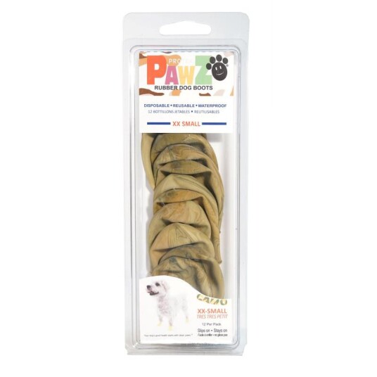 Pawz vanntette engangs sokker til hund - Camo brun - XXS