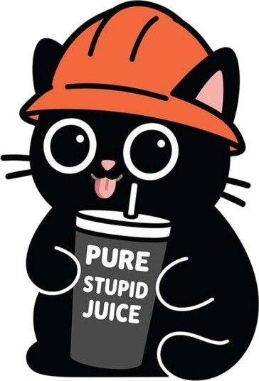 Klistremerke   Pure Stupid Juice Cat   4 Klistremerker