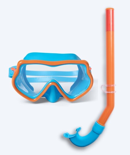 Watery Combo snorkelsett til barn (4-10) - Pulina - Oransje/blå - Snorkelsett barn