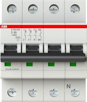 Abb S203-C40na, Miniatyr-Automatsikring, Type C, Ip20