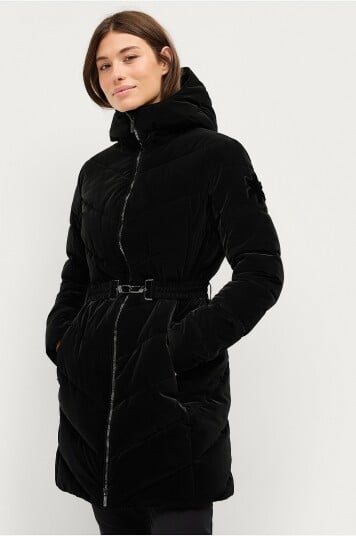 Áhkká   Parkas Gold Velvet Light Padded Parka   Svart