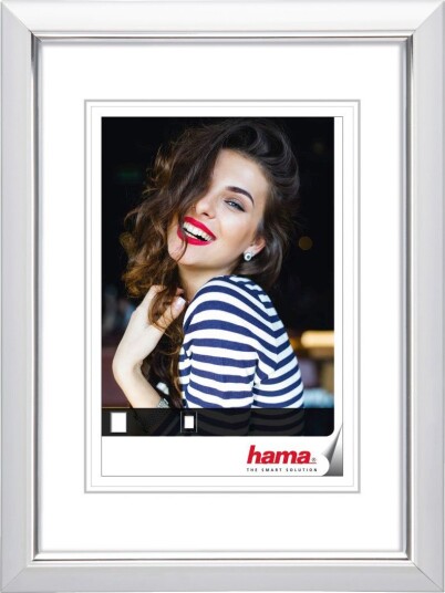 Hama Saragossa fotoramme med passepartout 10x15cm sølv Hama Saragossa fotoramme med passepartout 10x15cm sølv