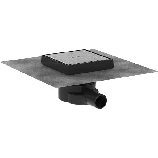 Hansgrohe Raindrain Point Komplett Sluk 150x150mm Børstet Rustfritt Stål