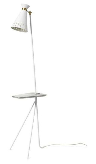 Warm Nordic Cone Gulvlampe m/Bord Clear White/Marble