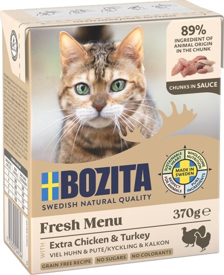 Bozita Tetra Biter I Saus Kanin Og Kalkun 24 X 370 G