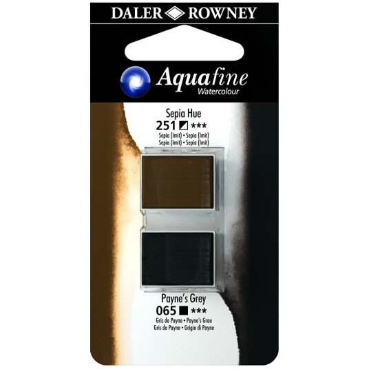 Aquafine Aquarelle Half pan Duo Sepia Hue/Paynes Grey