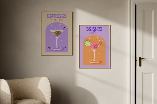 Plakat Cocktailkunst Sett av 2