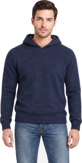 Gran Sasso Hoodie felted cashmere 54 blå herre