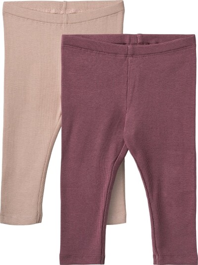 Wheat Leggings 2 pack Rib Jules Aubergine Wheat 68 Leggings Beige Bordeaux Rosa 62