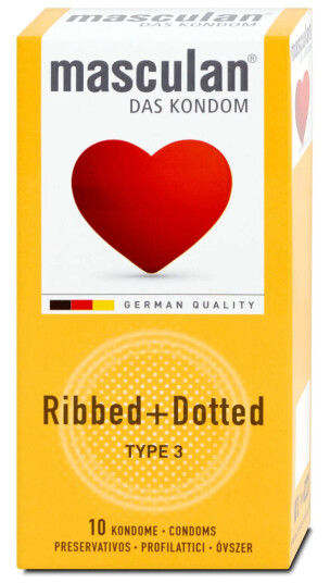 Masculan Ribbed + Dotted 10 pack Masculan Ribbed + Dotted 10 pack
