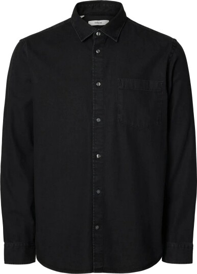 Selected Slmregclaus Carlo Denim Ls Shirt Noos Black L