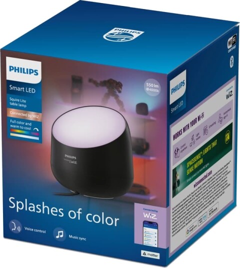 Philips Smart LED RGB Squire bordlampe sort