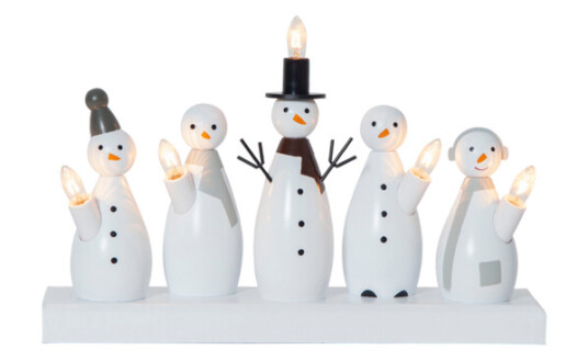 Star Trading Snømann Adventstake 21 cm Hvit med 5 Lyskilder
