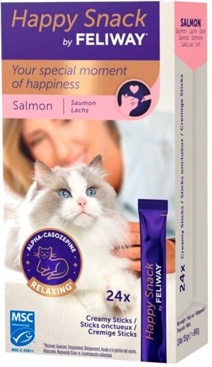 Feliway våtfôr Happy Snack Laks Fôr Og Våtfôr Kjæledyr Hjem & Fritid 24x15 G