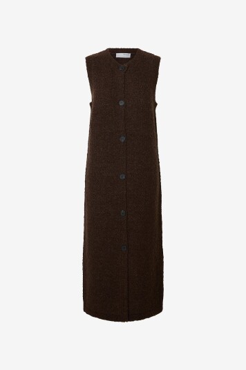 Selected FEMME Kjole slfLelou SL Knit Cardigan Dress Brun
