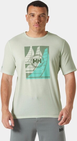 Helly Hansen Hp Race T skjorte Til Seiling Herre Grønn Hvit XL