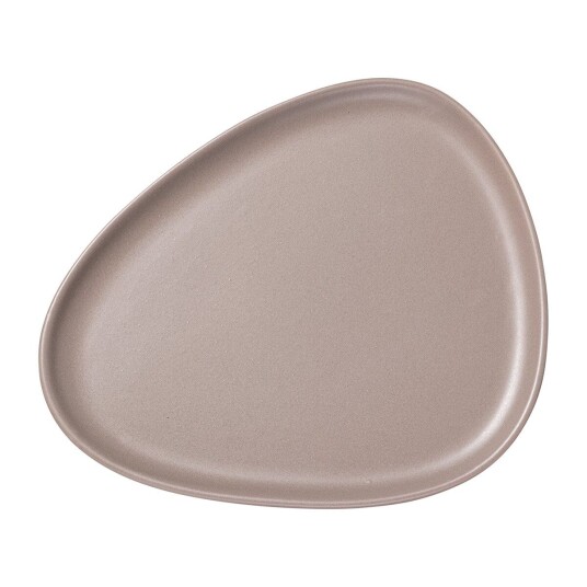 Lind DNA Curve Stoneware tallerken 26x30 cm Warm grey