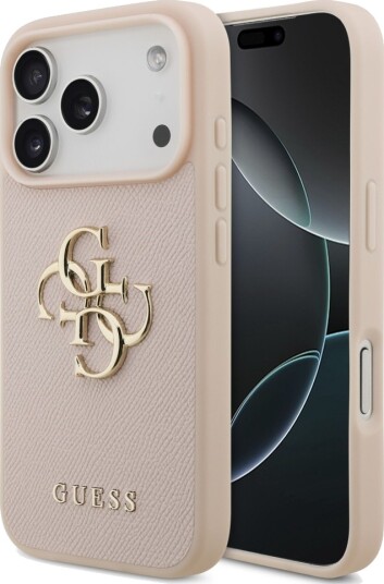 Guess Grained 4G Mobildeksel til iPhone 17 Pro - Rosa