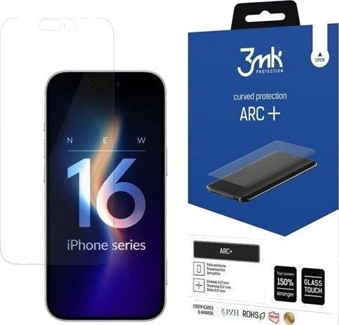 3mk ARC+ Ripe- og Slagbestandig Beskyttelsesfilm til iPhone 16 Pro Max