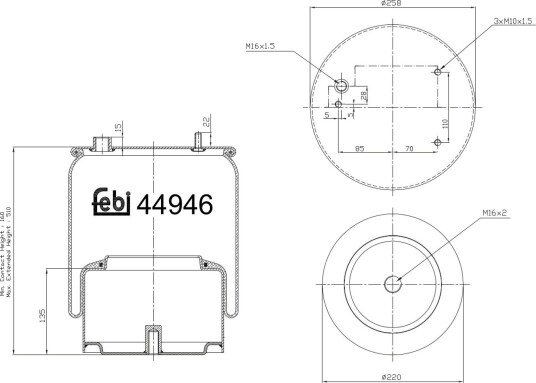 Luftbelg, fjæring FEBI BILSTEIN 44946