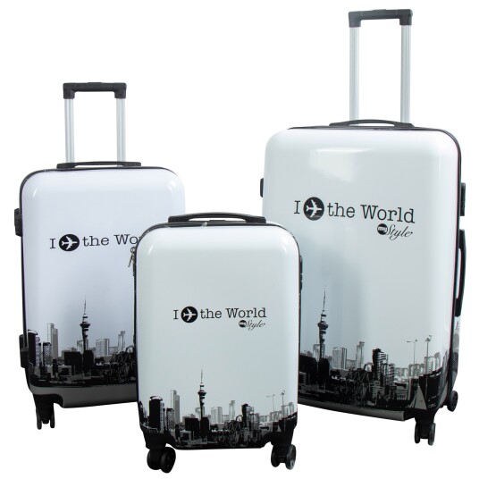 Borg Living Koffertsett – I Love The World hardcase koffert – Eksklusiv reisekoffert