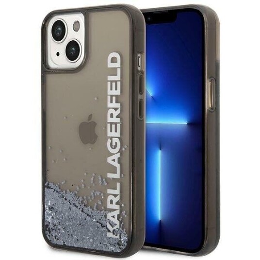 Karl Lagerfeld Mobildeksel Liquid Glitter Elong til iPhone 14 Plus/15 Plus 6,7" Svart