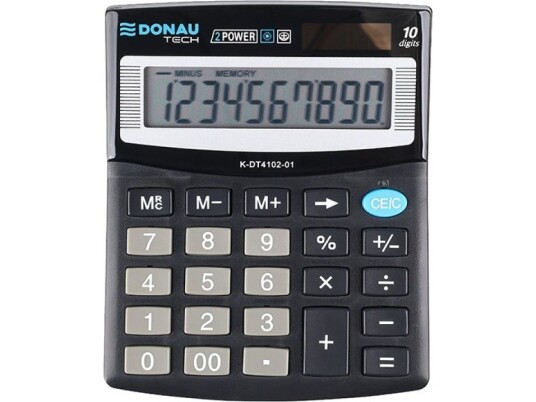 Donau-Kalkulator Donau Tech Kontorkalkulator, 10-Sifret. Display, Dimensjoner 125X100x27 Mm, Sort Donau-Kalkulator Donau Tech Kontorkalkulator, 10-Sifret. Display, Dimensjoner 125X100x27 Mm, Sort