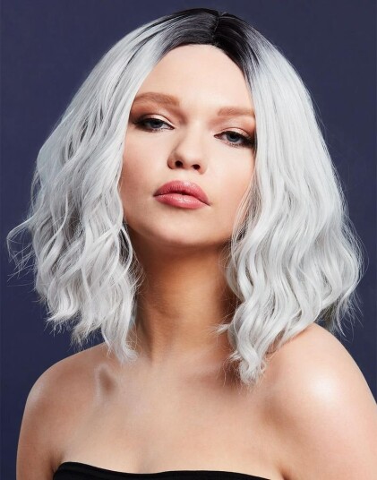 Cara Deluxe Wig Kan Styles! Kort Is Sølvfarget Parykk